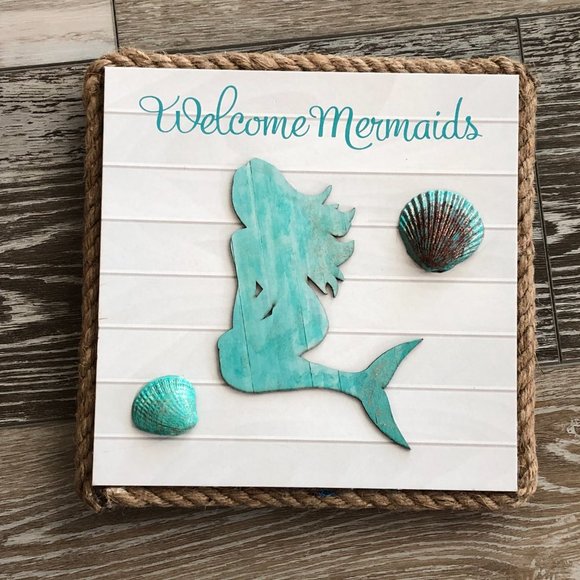 Other - NEW Mermaid Altered / Art Picture w Sparkly Shells